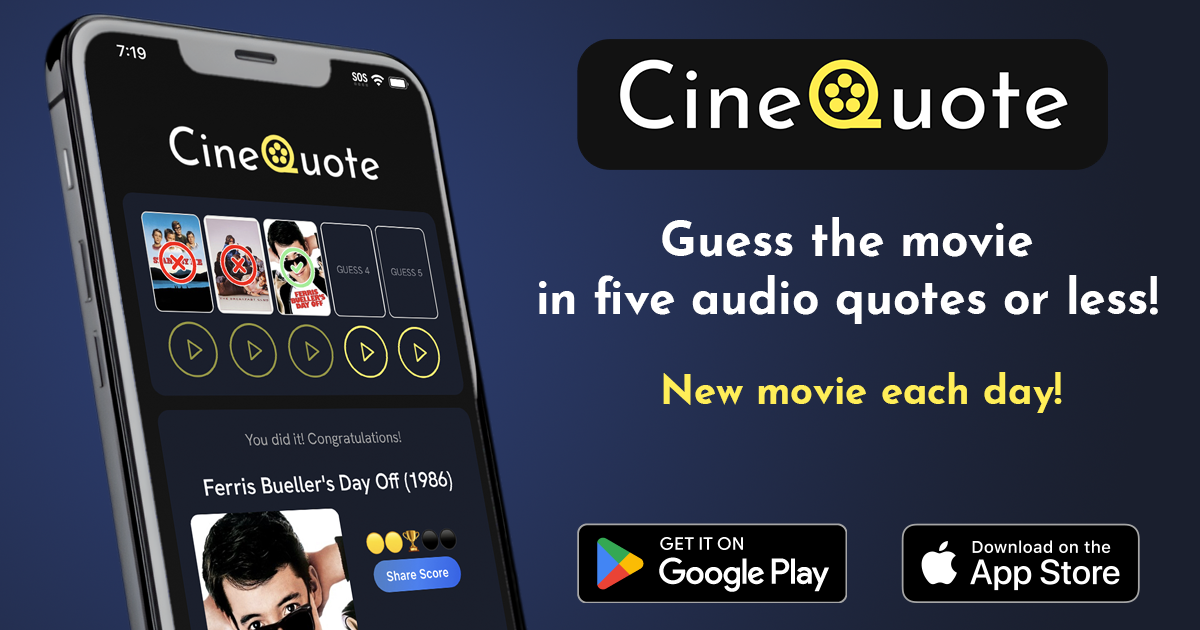 CineQuote  guess the movie in five quotes or less